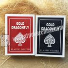 Gold Dragonfly Plastic Coated Playing Cards With 2 Regular Index