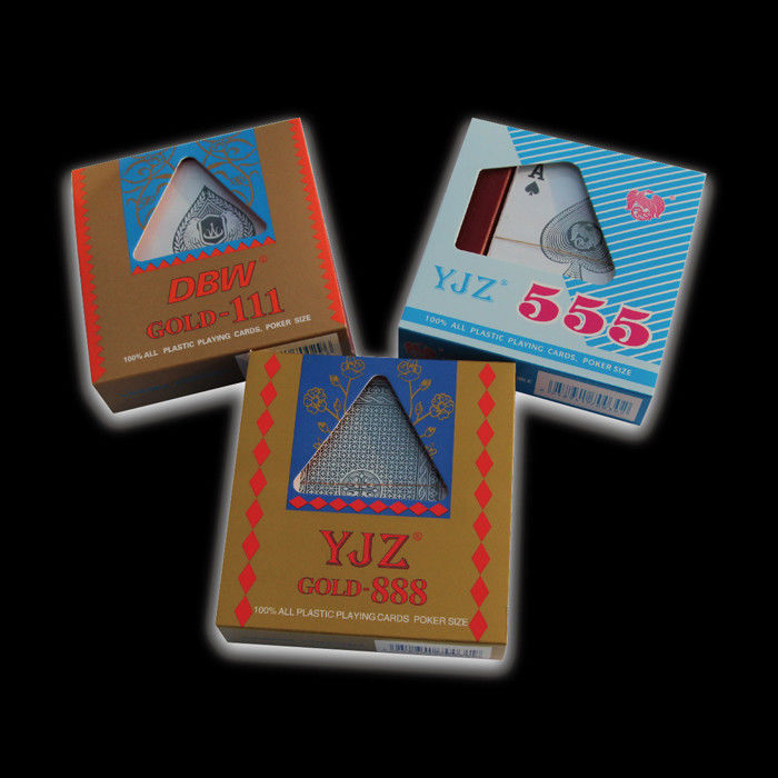 Bridge Size 555 Golden Side Plastic Invisible Playing Cards for Casino Games